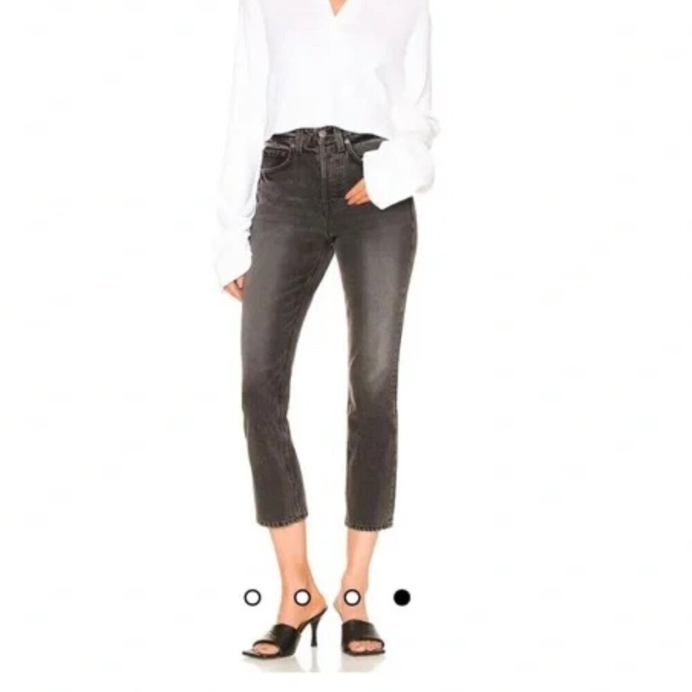 GRLFRND The Karolina High Rise Straight Crop denim jeans black 31 women's